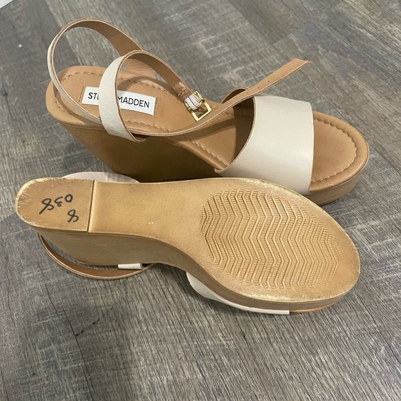 Welsh Ivory Wedge Sandals Steve Madden - Picture 3 of 3